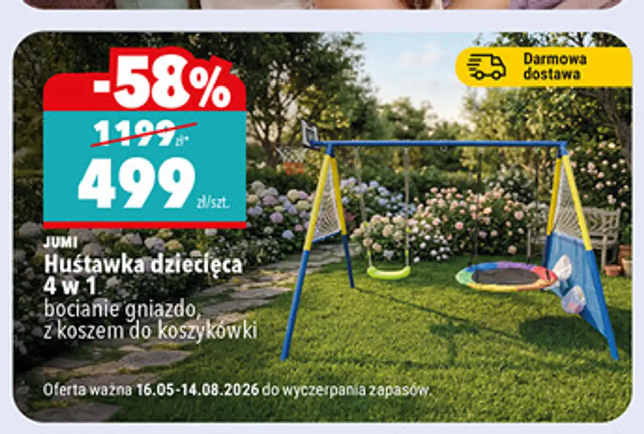 JUMI Huśtawka dziecięca 4 w 1