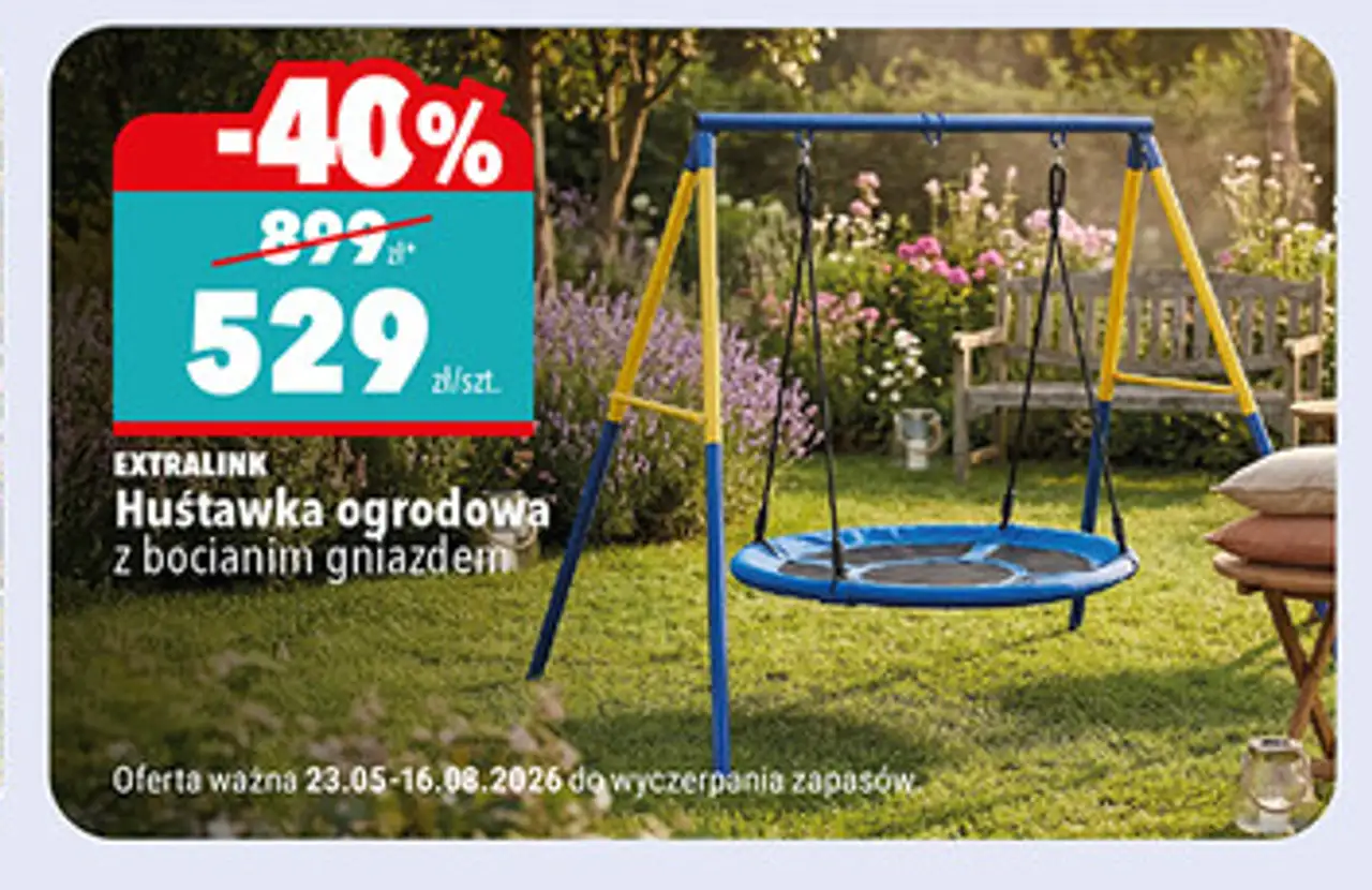 EXTRALINK Huśtawka ogrodowa z bocianim gniazdem