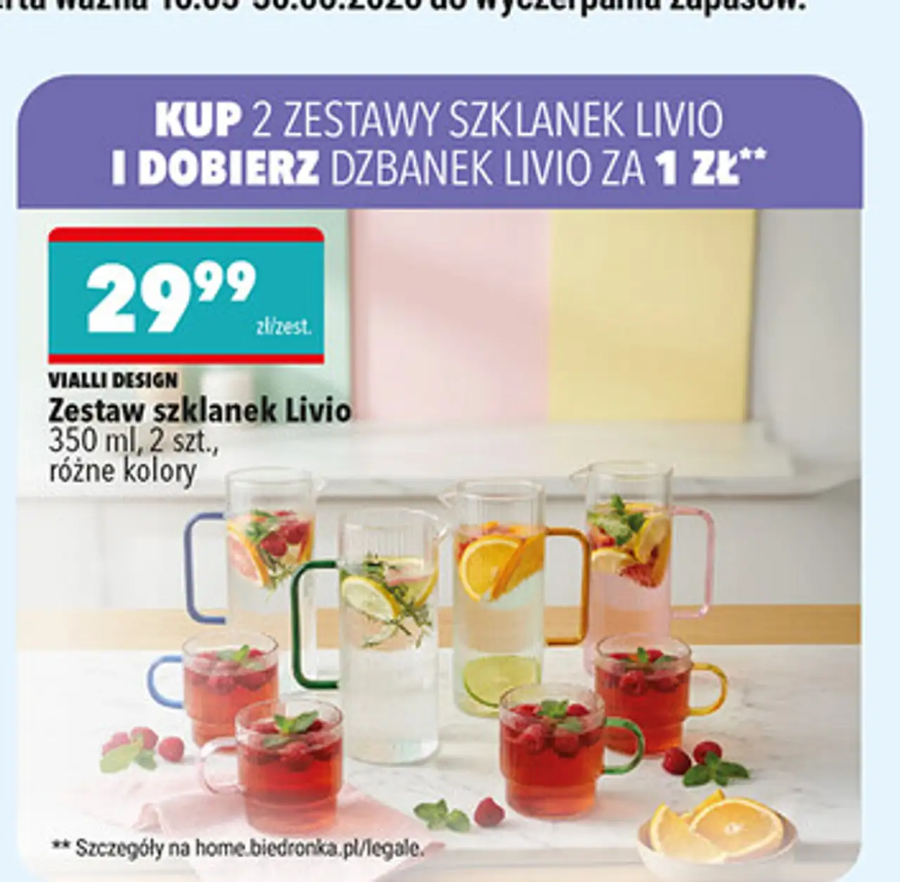 VIALLI DESIGN Zestaw szklanek Livio 350 ml, 2 szt.