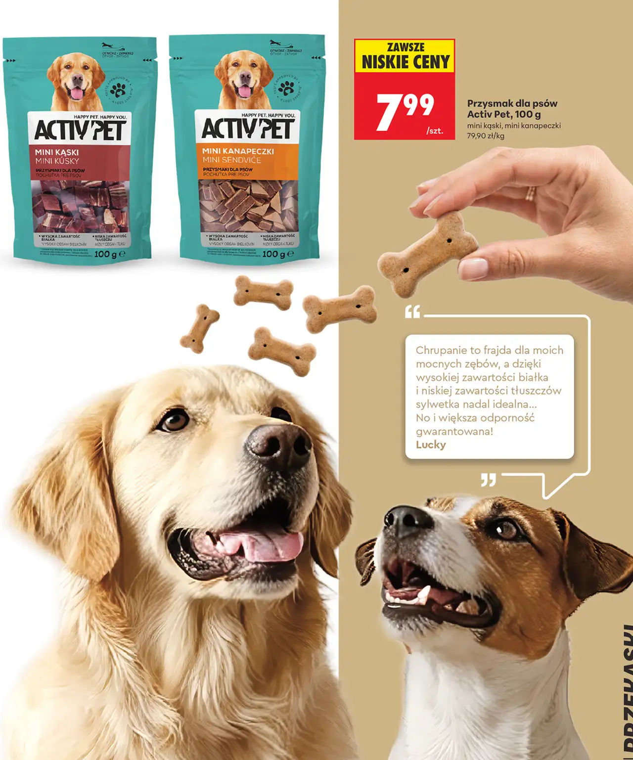 Przysmak dla psów Activ Pet, 100 g mini kąski, mini kanapeczki