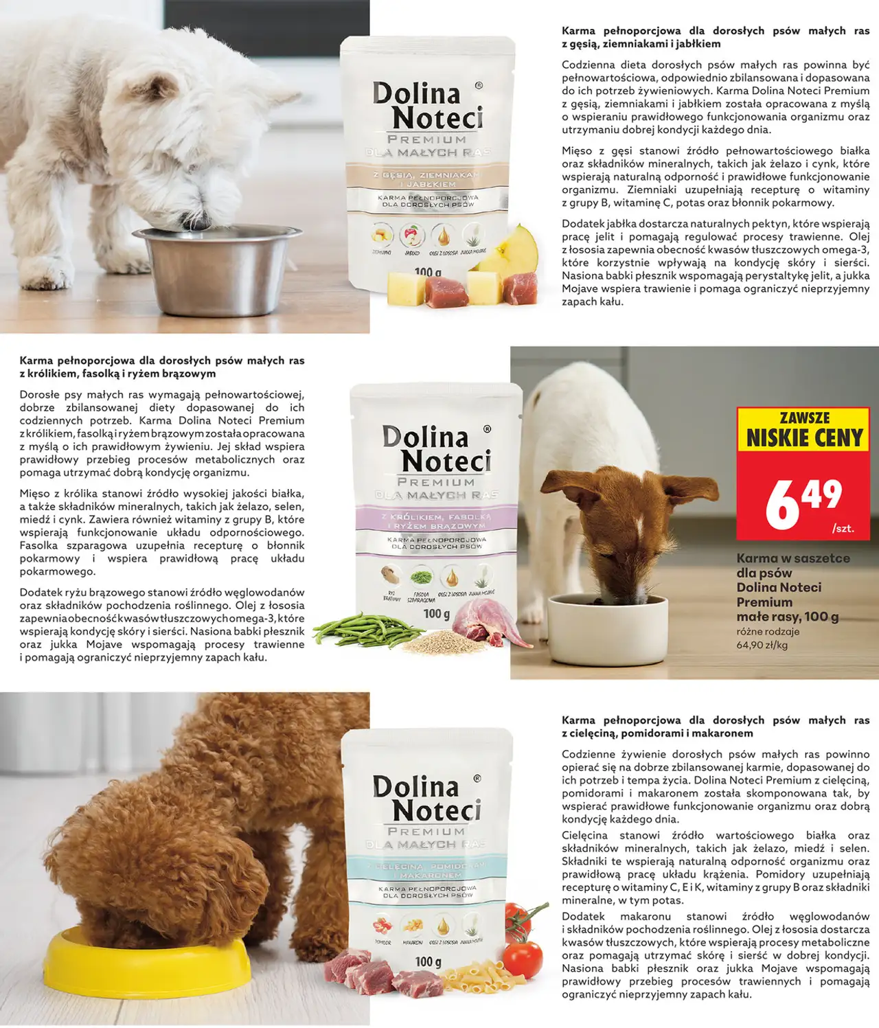 Karma w saszetce dla psów Dolina Noteci Premium małe rasy, 100 g