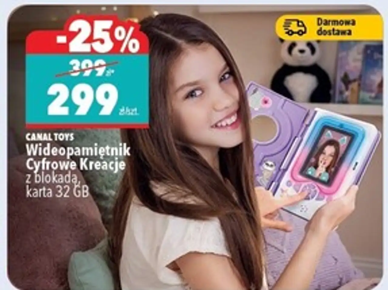 Wideopamiętnik Cyfrowe Kreacje z blokadą, karta 32 GB CANAL TOYS
