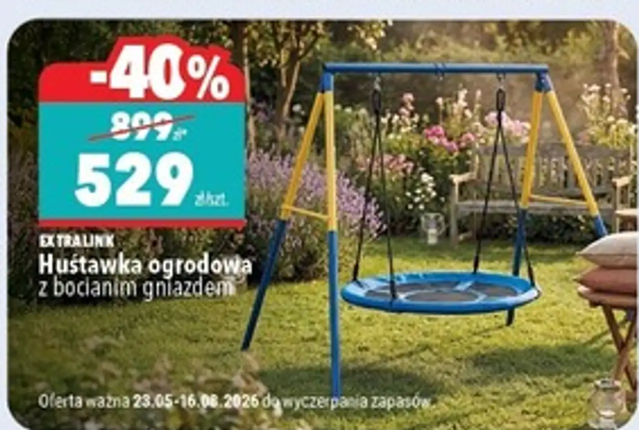 Huśtawka ogrodowa z bocianim gniazdem EXTRALINK