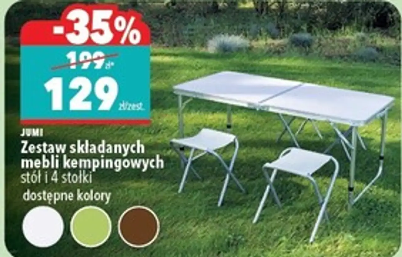 Zestaw składanych mebli kempingowych stół i 4 stołki
