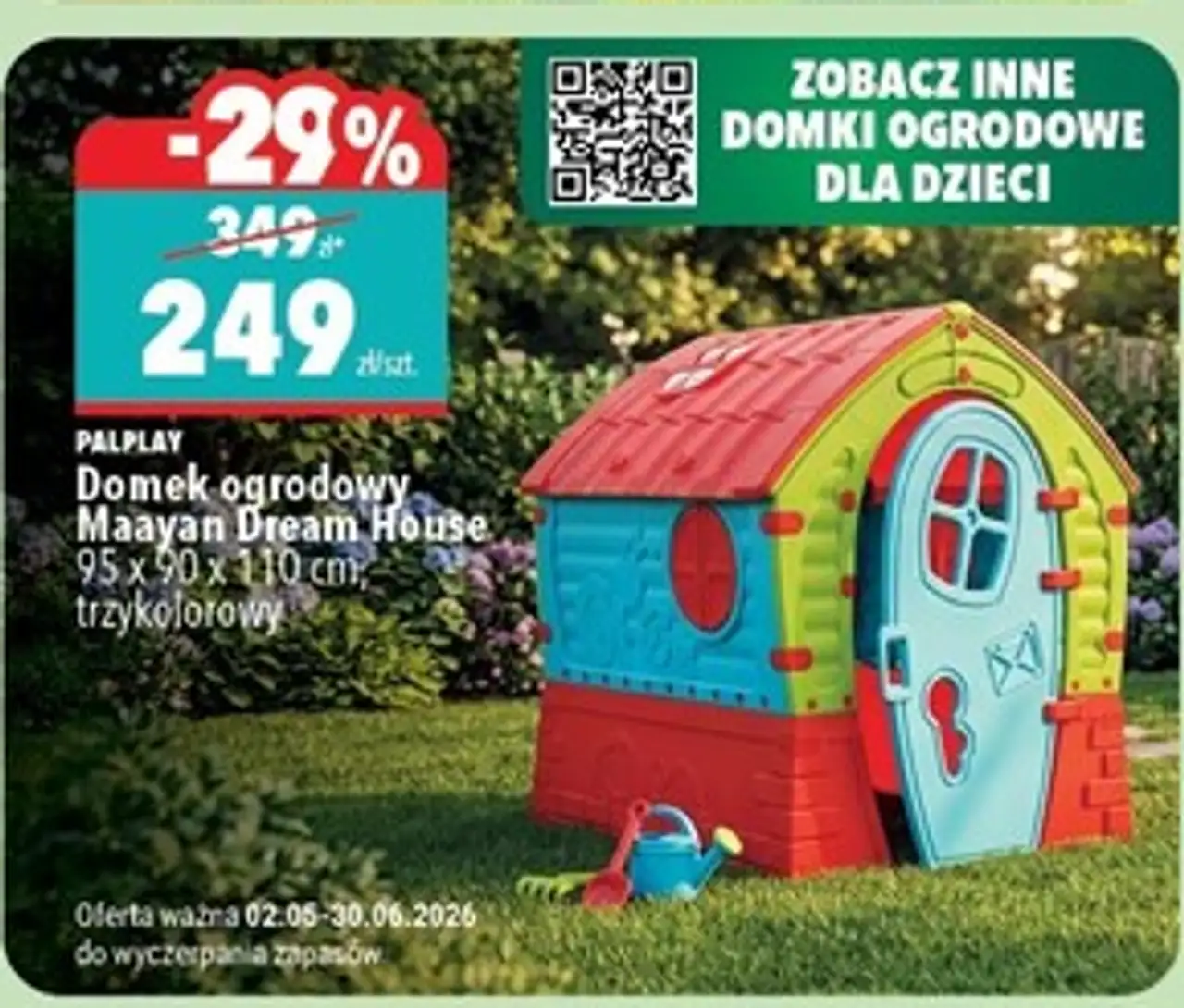 Domek ogrodowy Maayan Dream House 95 x 90 x 110 cm, trzykolorowy