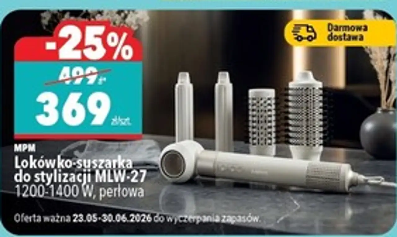 MPM Lokówko-suszarka do stylizacji MLW-27 1200-1400 W, perłowa