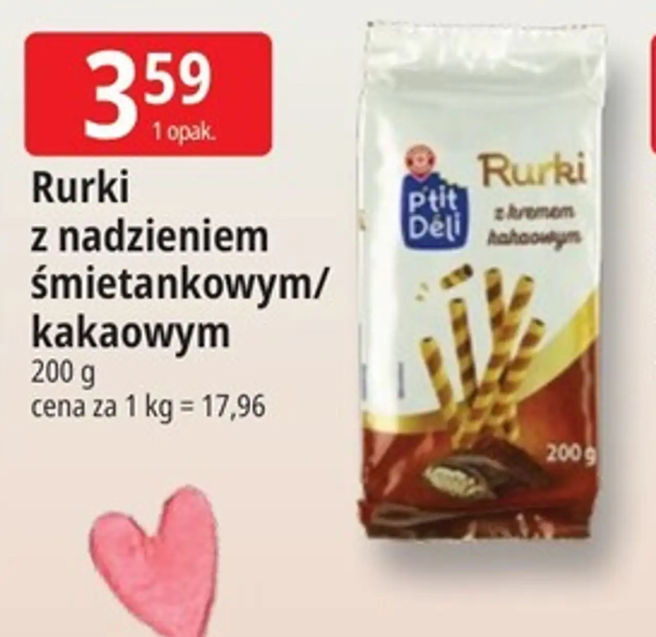 Rurki z nadzieniem śmietankowym/kakaowym P'tit Déli