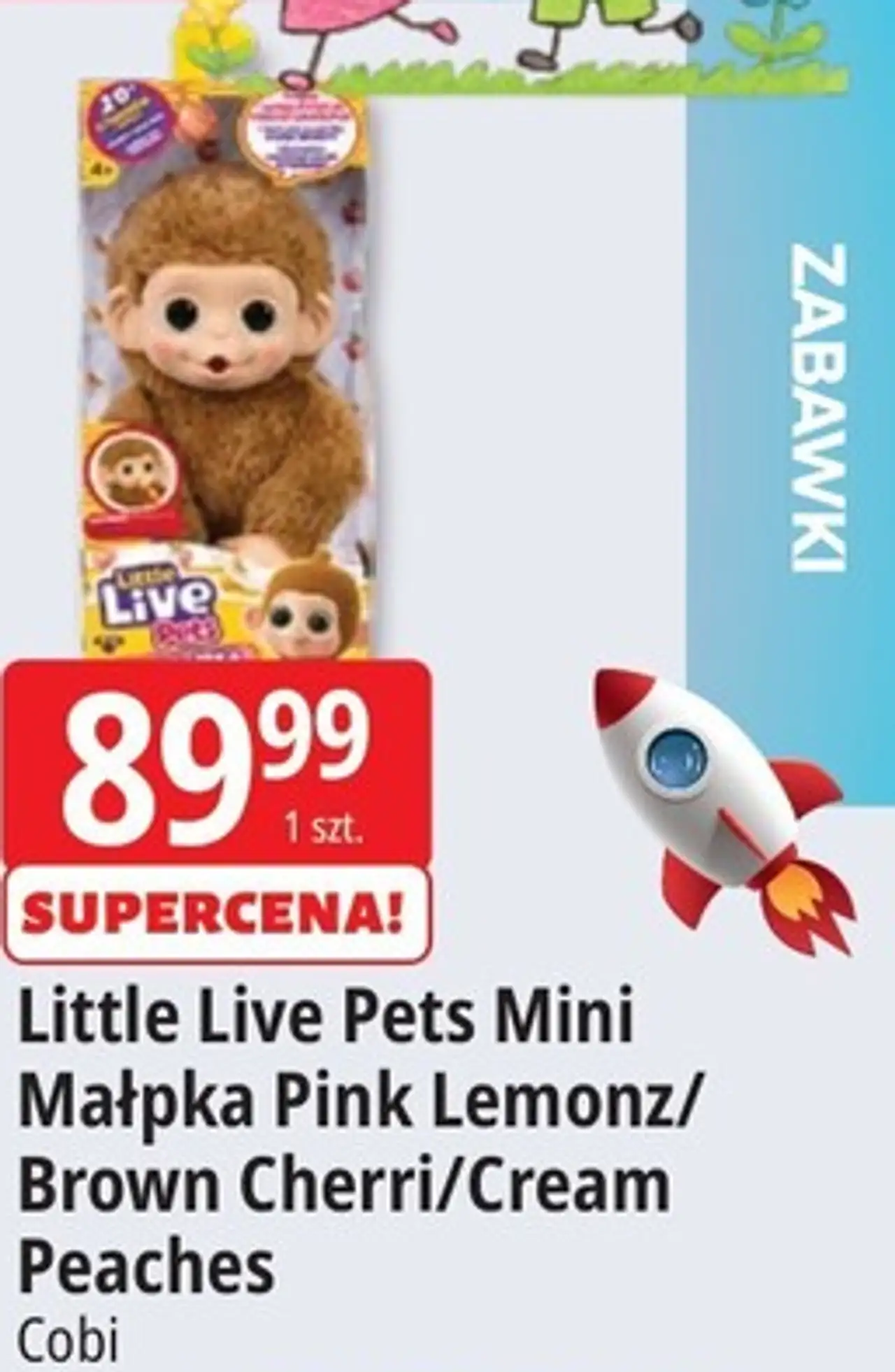 Little Live Pets Mini Małpka Pink Lemonz/Brown Cherri/Cream Peaches