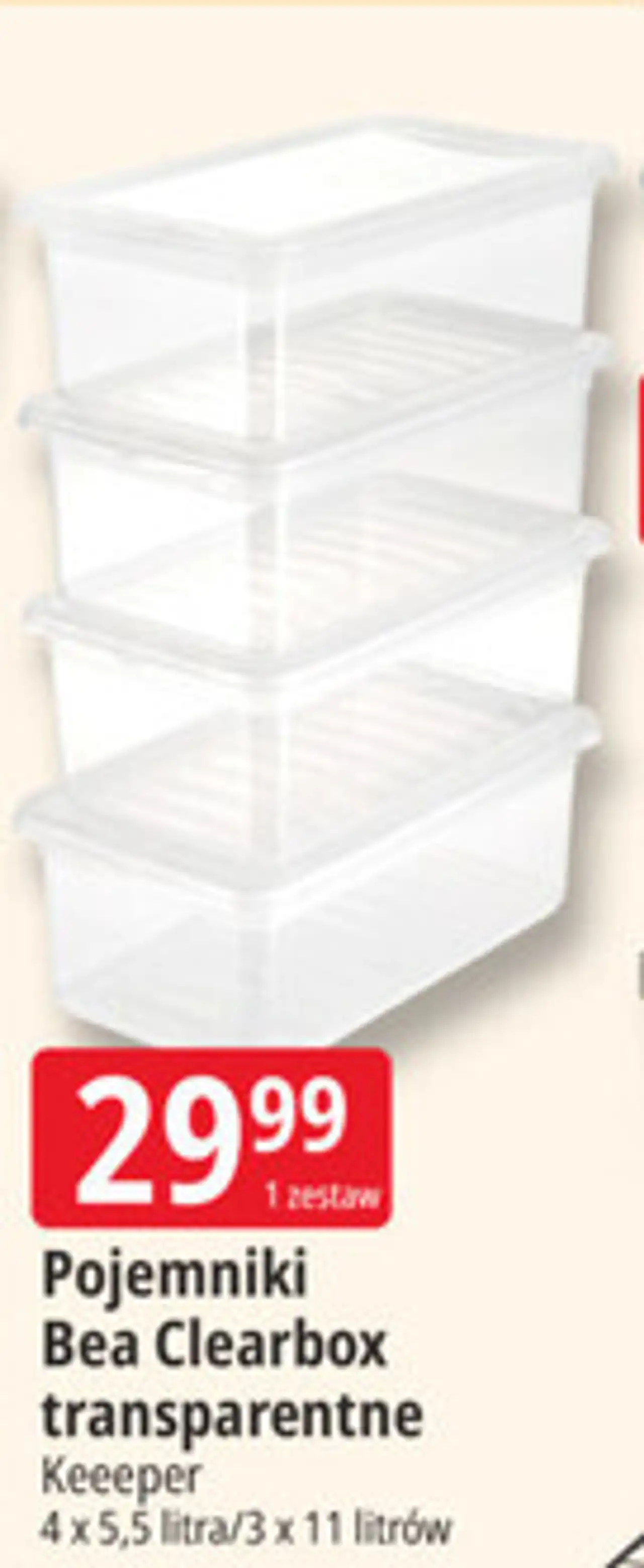 Pojemniki Bea Clearbox transparentne
