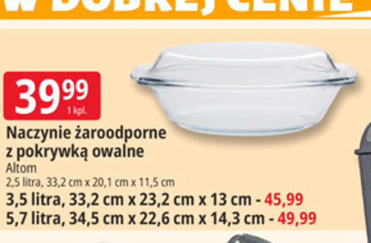 Naczynie żaroodporne z pokrywką owalne Altom 2,5 litra, 33,2 cm x 20,1 cm x 11,5 cm