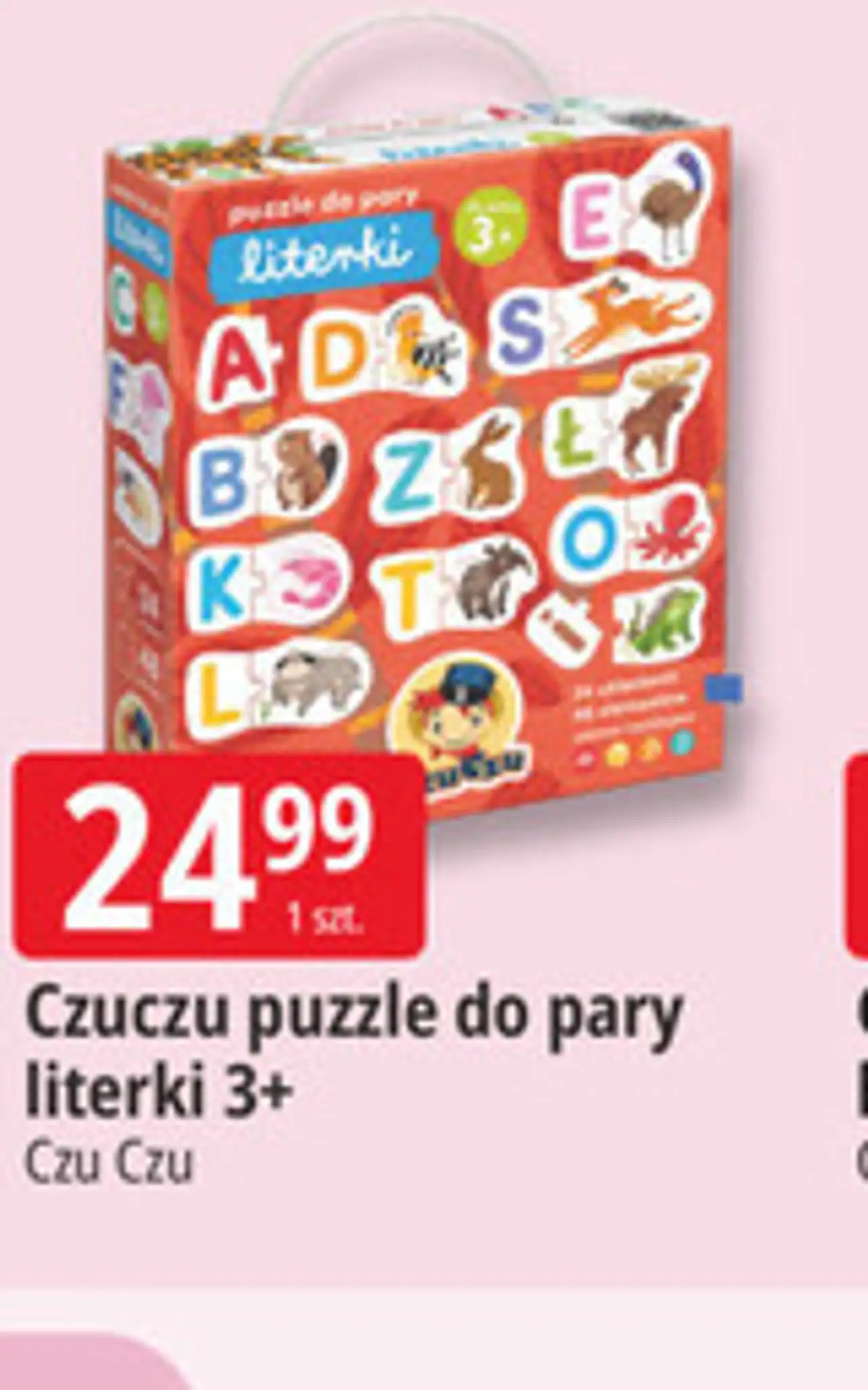 Czuczu puzzle do pary literki 3+ Czu Czu