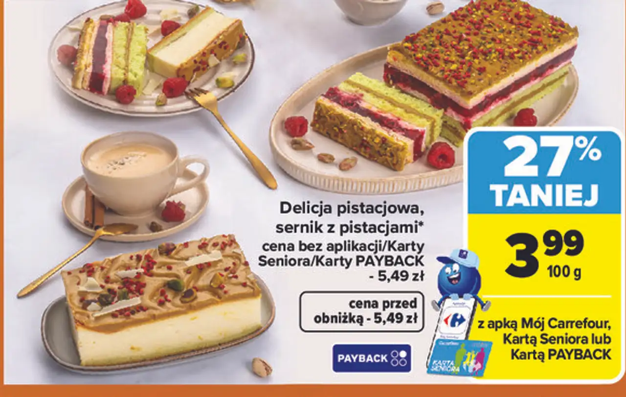 Delicja pistacjowa, sernik z pistacjami
