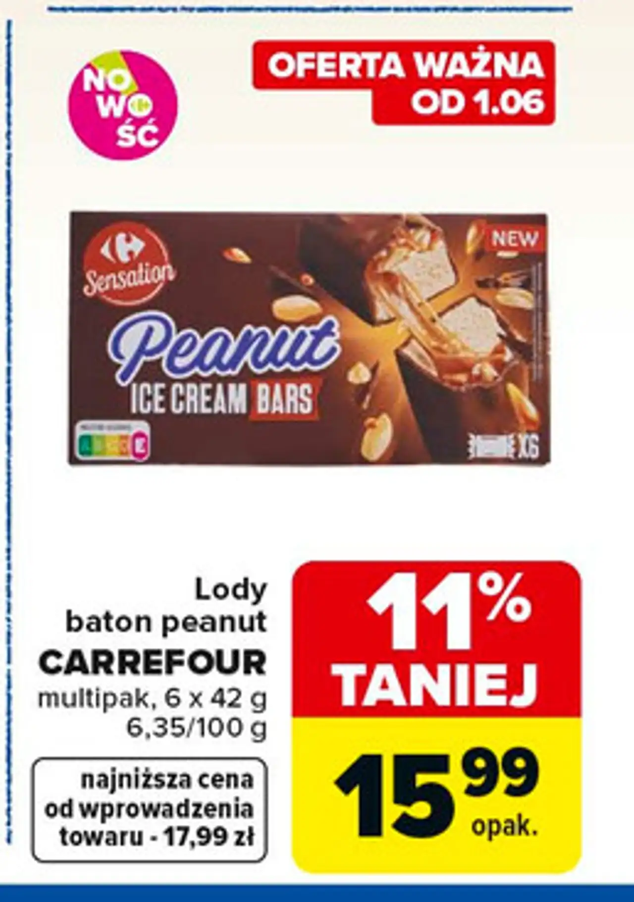 Lody baton peanut CARREFOUR multipak