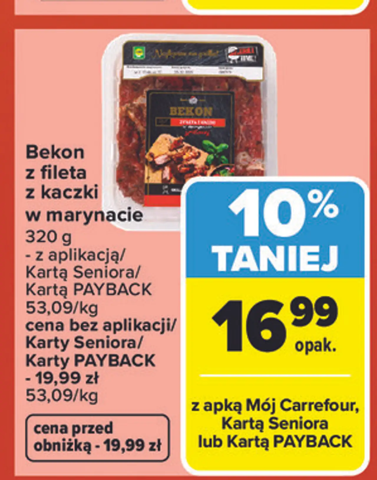 Bekon z fileta z kaczki w marynacie