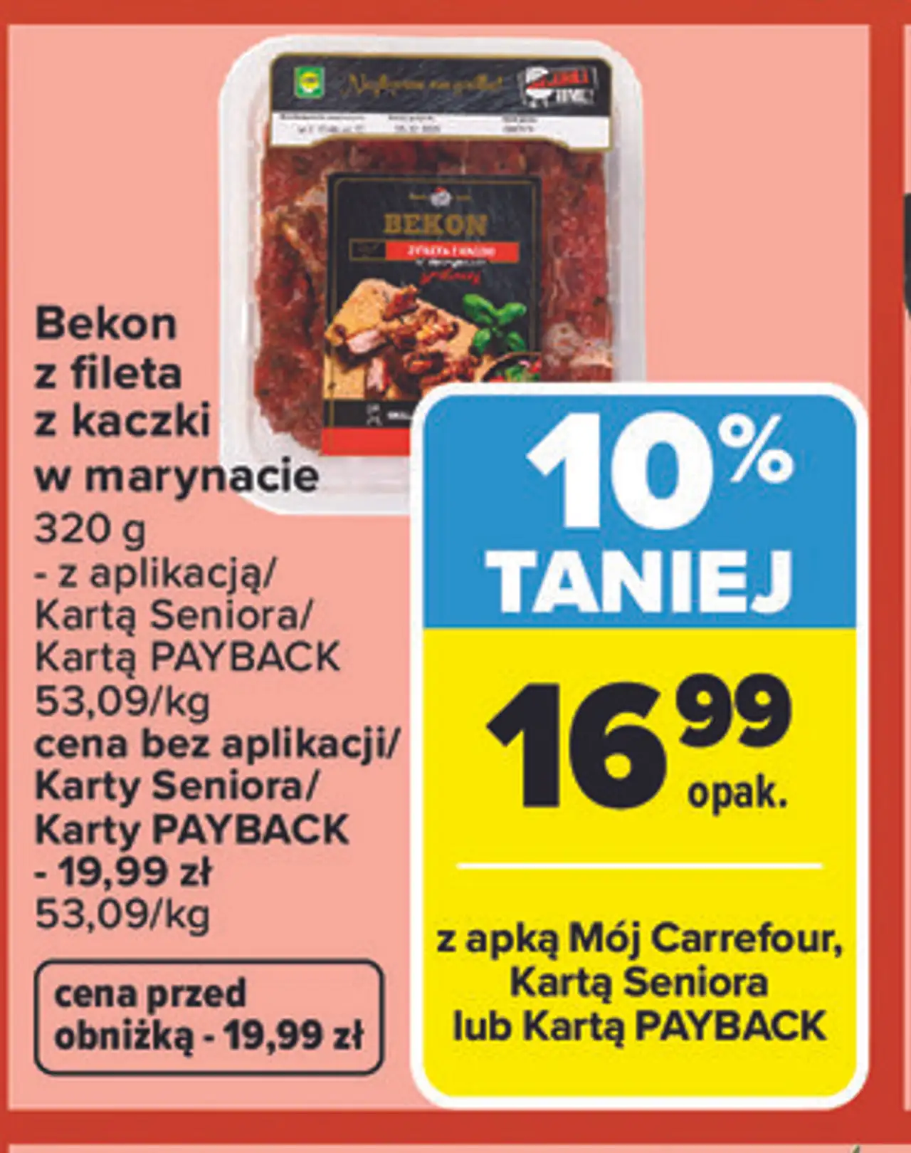 Bekon z fileta z kaczki w marynacie 320 g