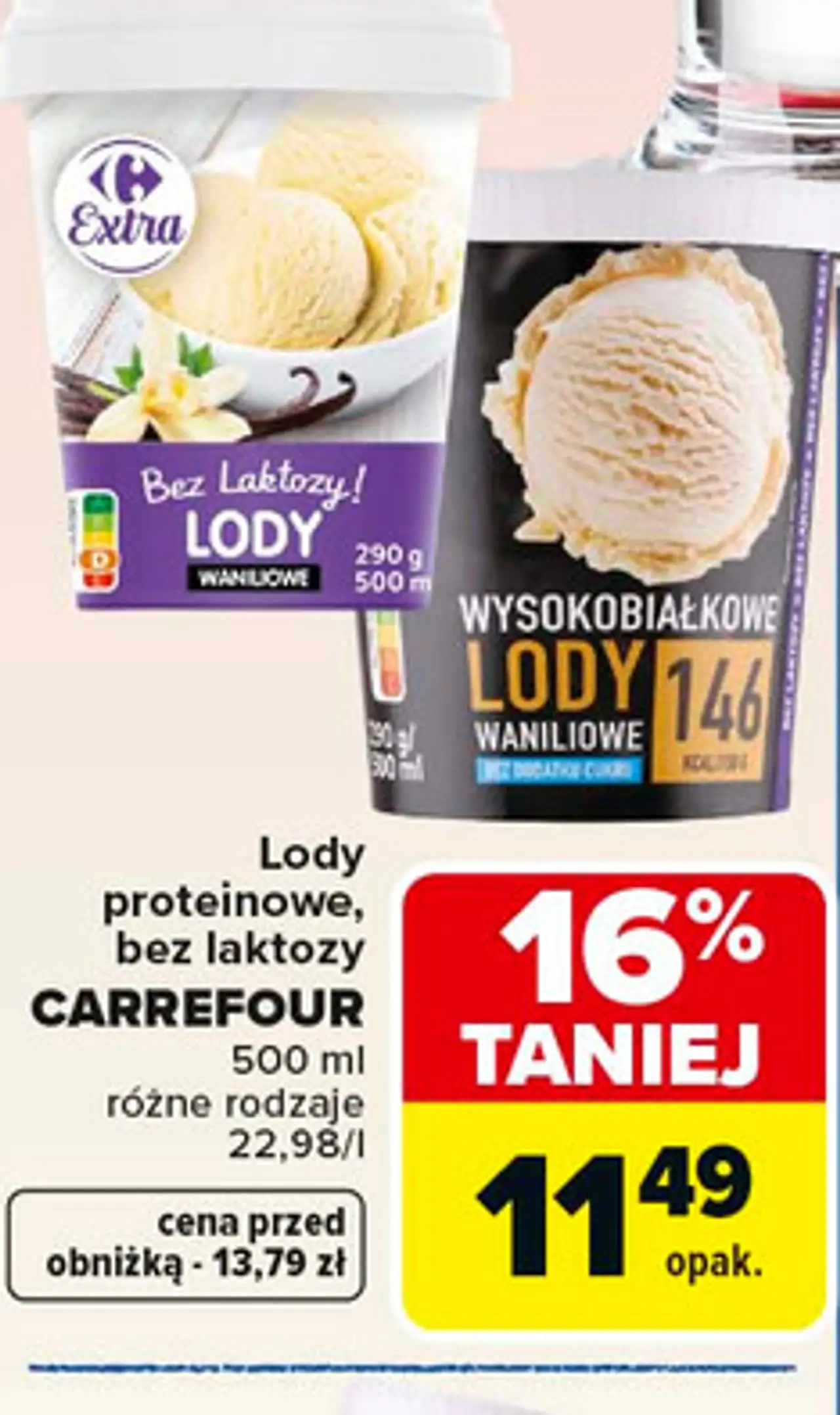 Lody proteinowe, bez laktozy CARREFOUR