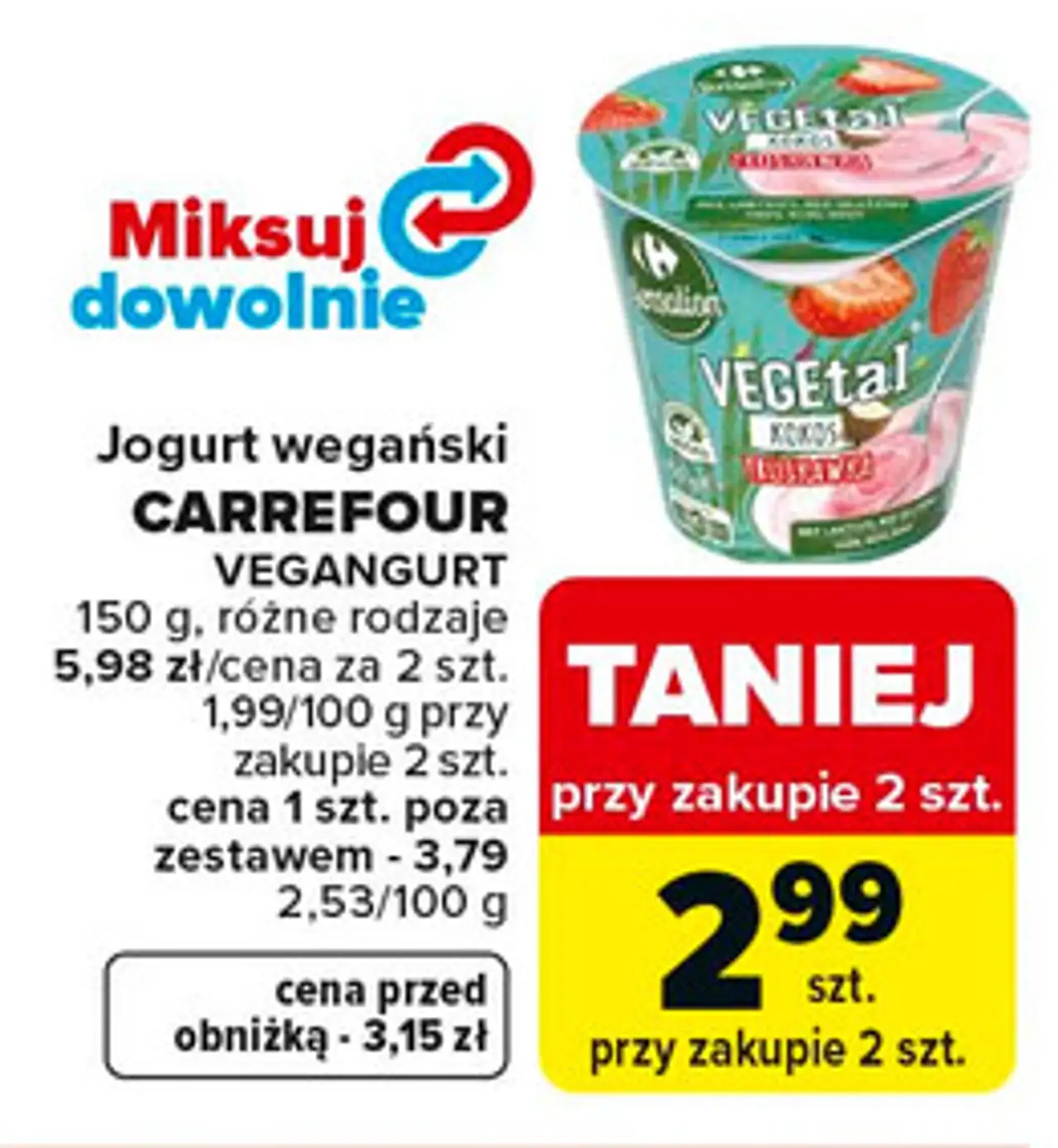 Jogurt wegański VEGANGURT CARREFOUR