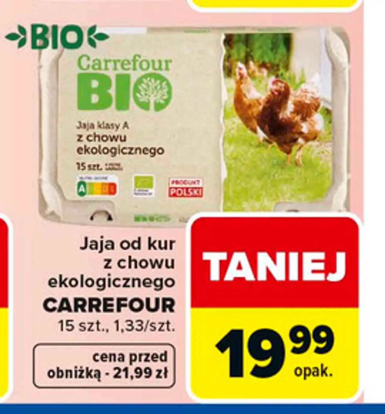 Jaja od kur z chowu ekologicznego CARREFOUR BIO