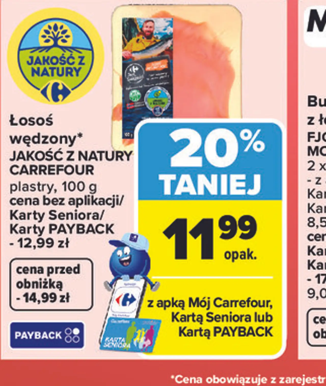 Łosoś wędzony JAKOŚĆ Z NATURY CARREFOUR plastry