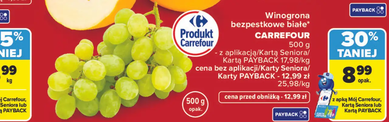 Winogrona bezpestkowe białe CARREFOUR