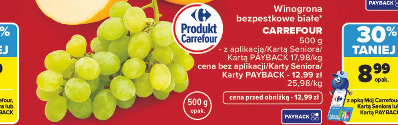 Winogrona bezpestkowe białe CARREFOUR