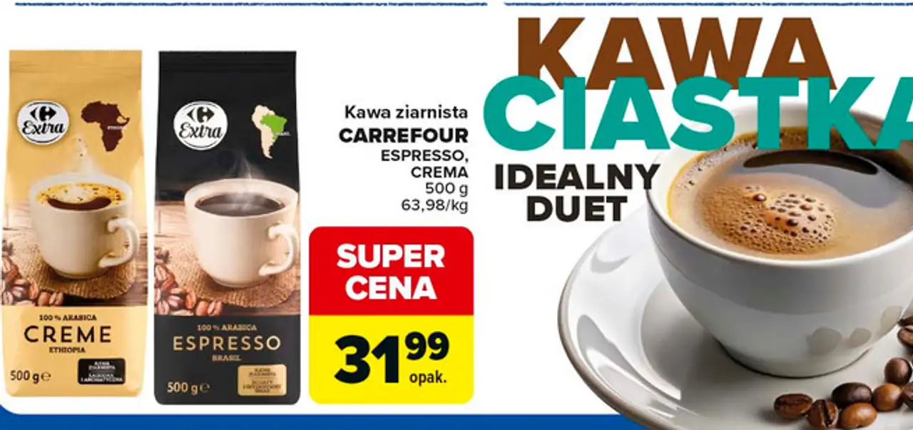 Kawa ziarnista CARREFOUR ESPRESSO, CREMA 500 g