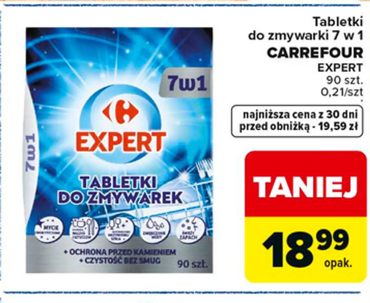 Tabletki do zmywarki 7 w 1 CARREFOUR EXPERT 90 szt.