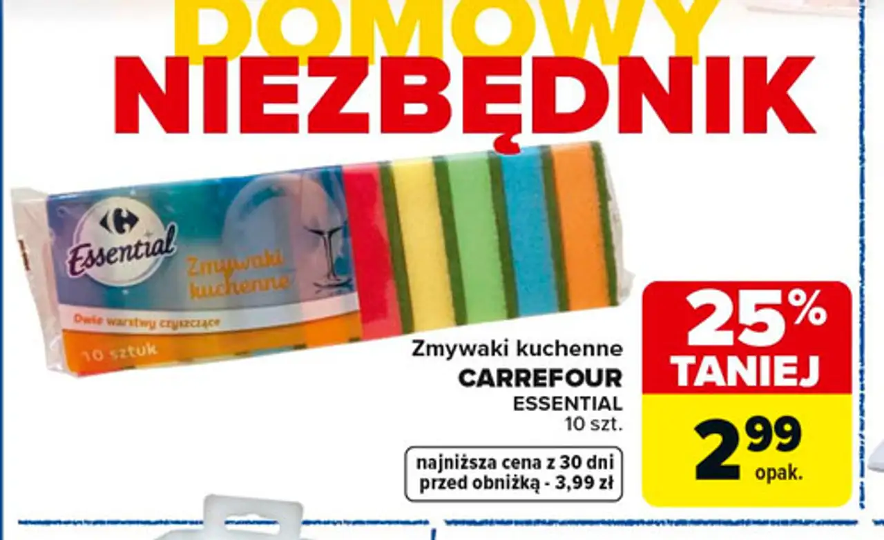 Zmywaki kuchenne CARREFOUR ESSENTIAL 10 szt.