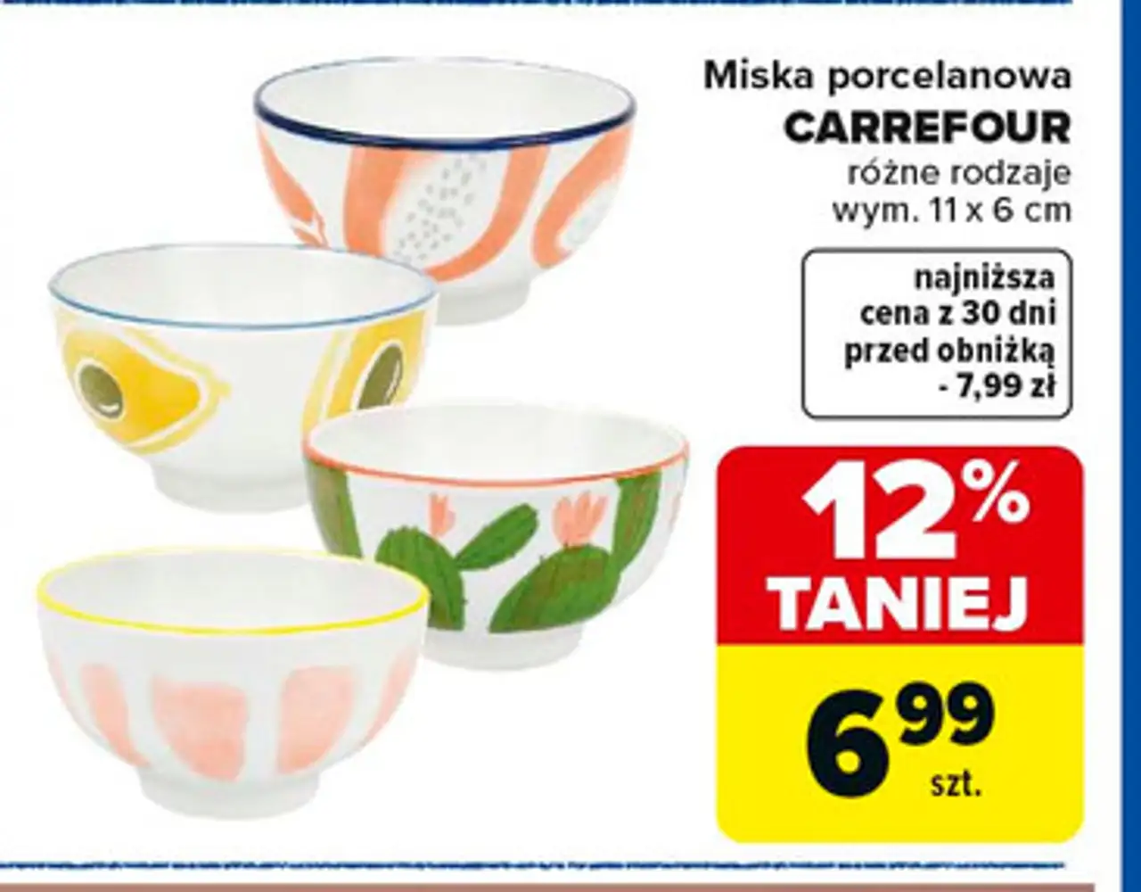 Miska porcelanowa CARREFOUR różne rodzaje wym. 11 x 6 cm