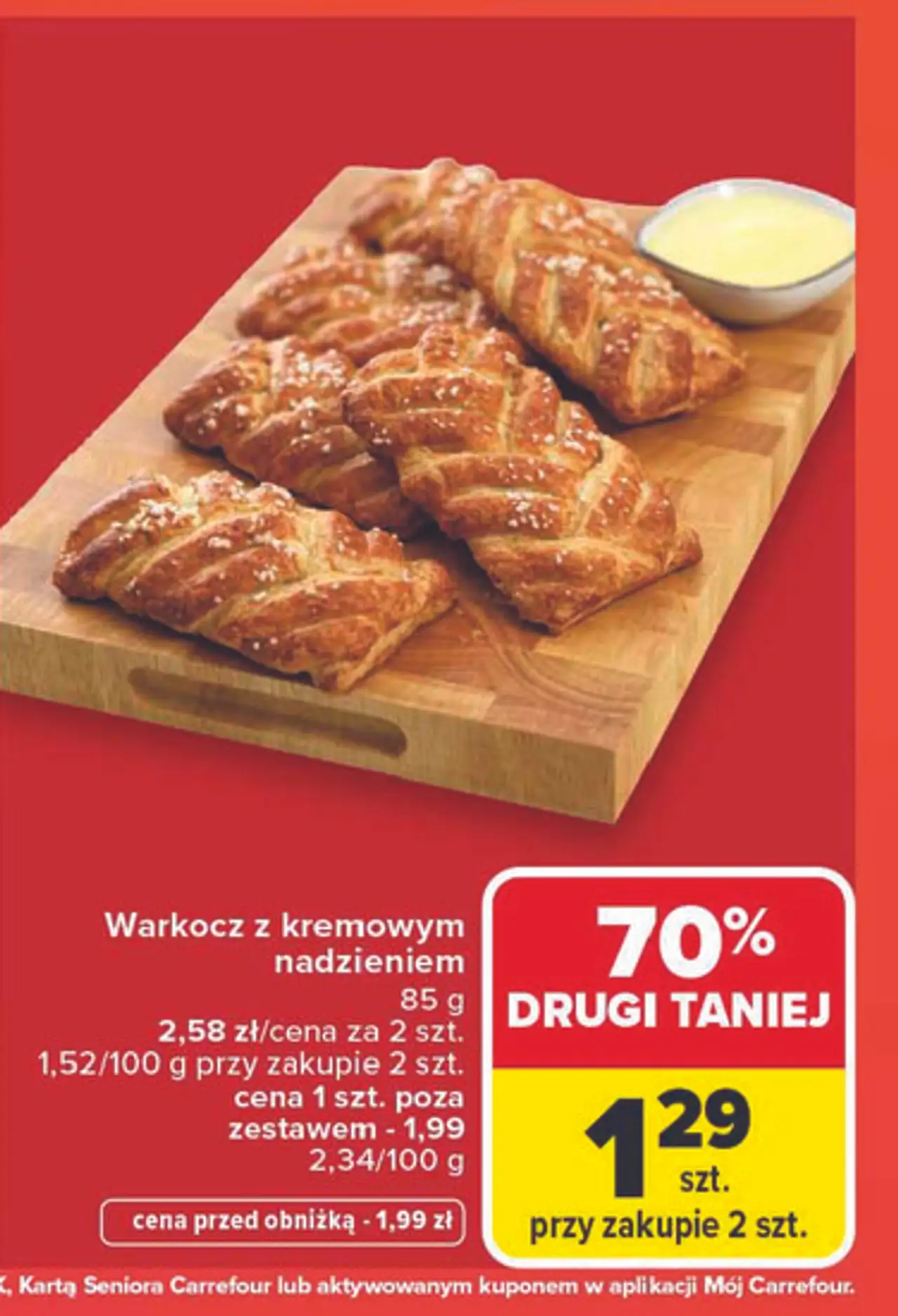 Warkocz z kremowym nadzieniem