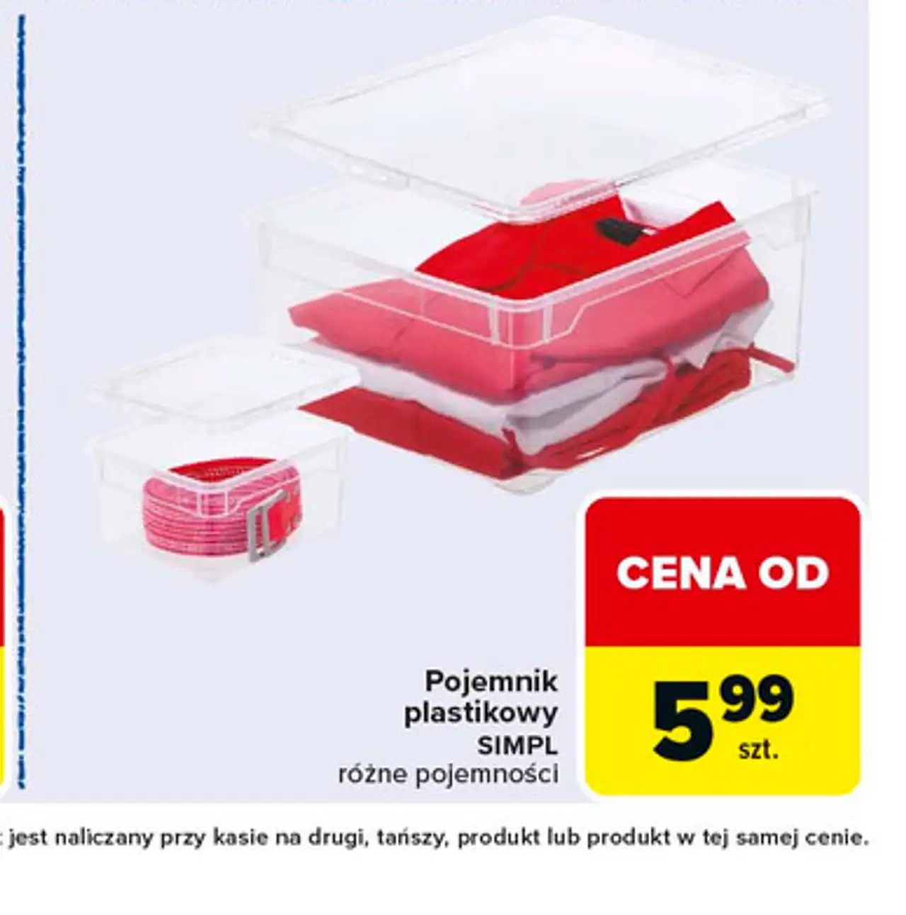 Pojemnik plastikowy SIMPL różne pojemności