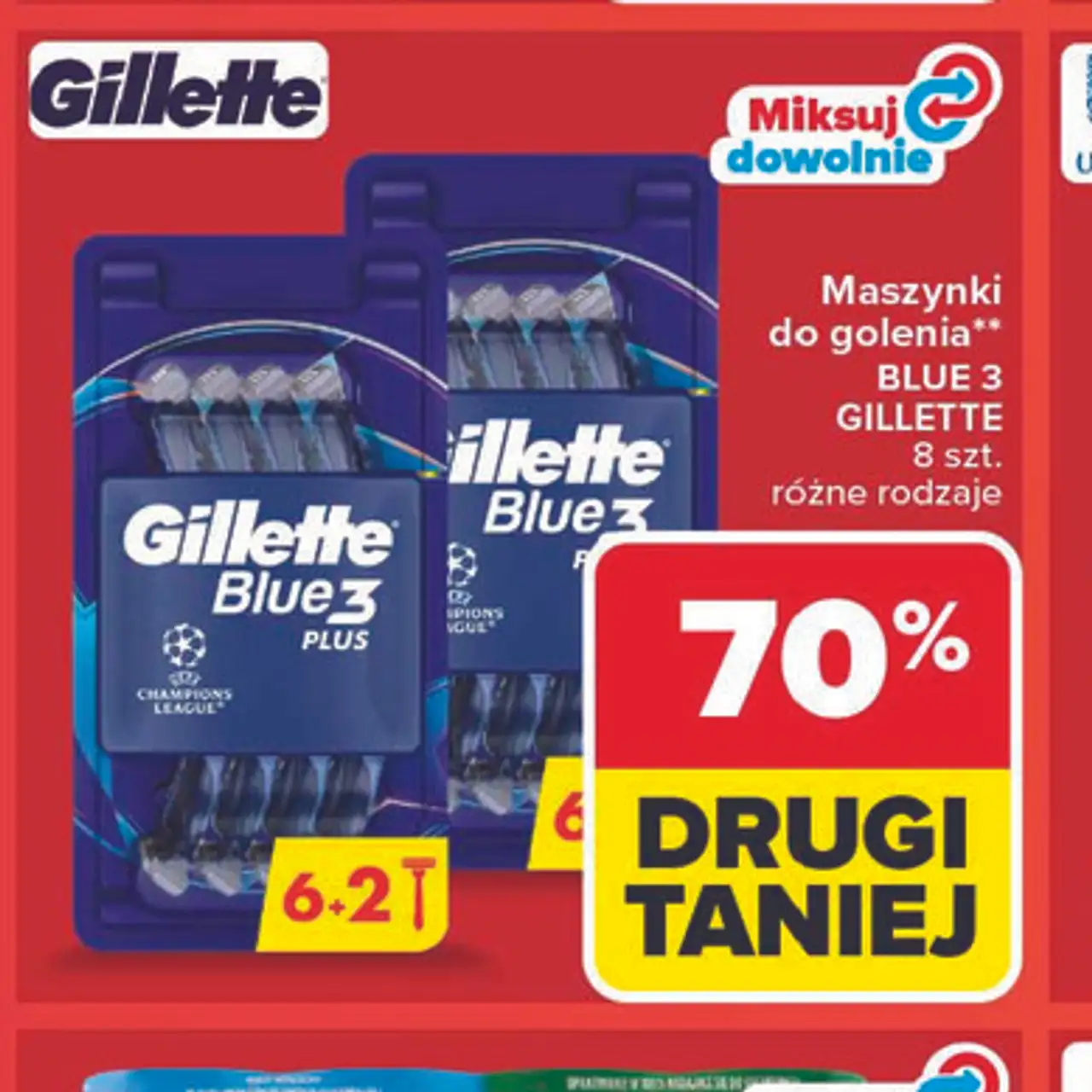 Maszynki do golenia BLUE 3 GILLETTE 8 szt. różne rodzaje