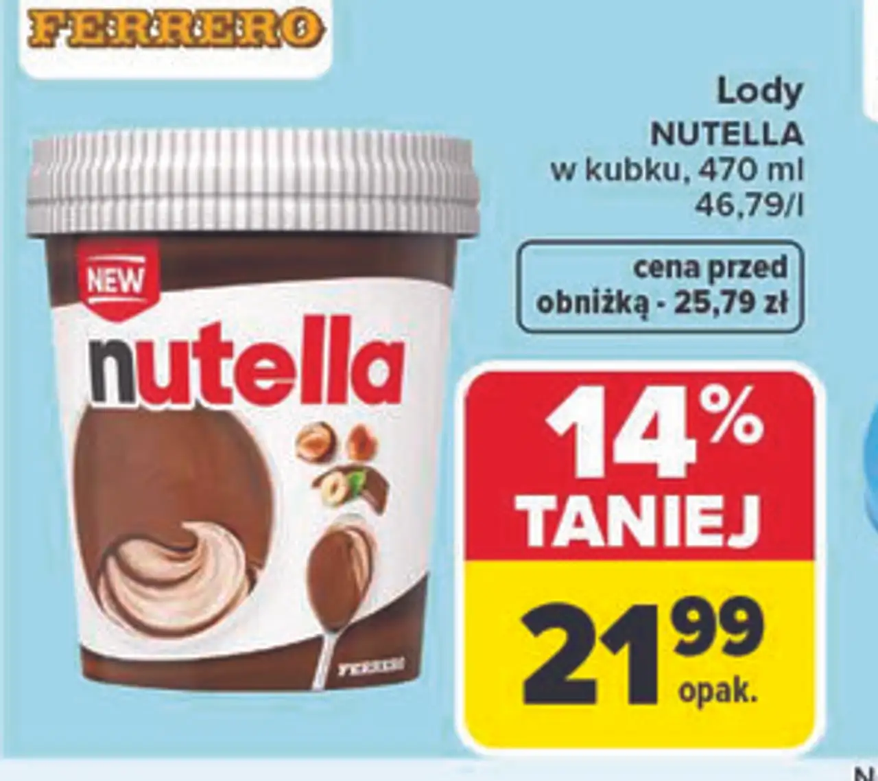 Lody NUTELLA w kubku, 470 ml