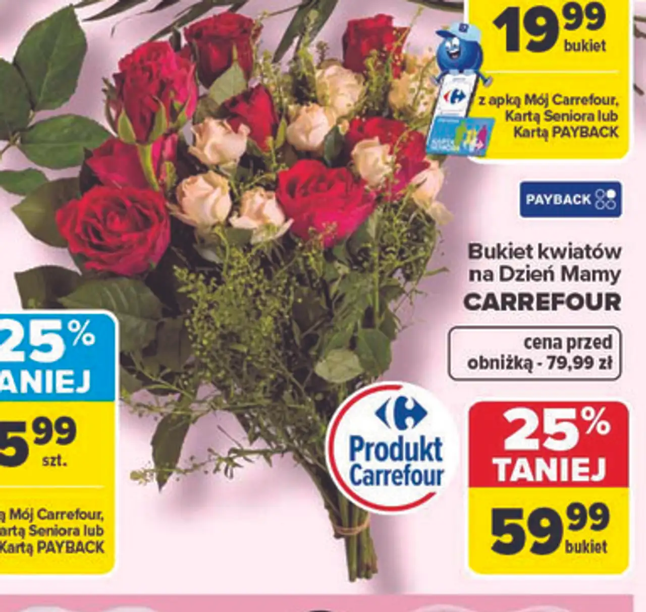 Bukiet kwiatów na Dzień Mamy CARREFOUR