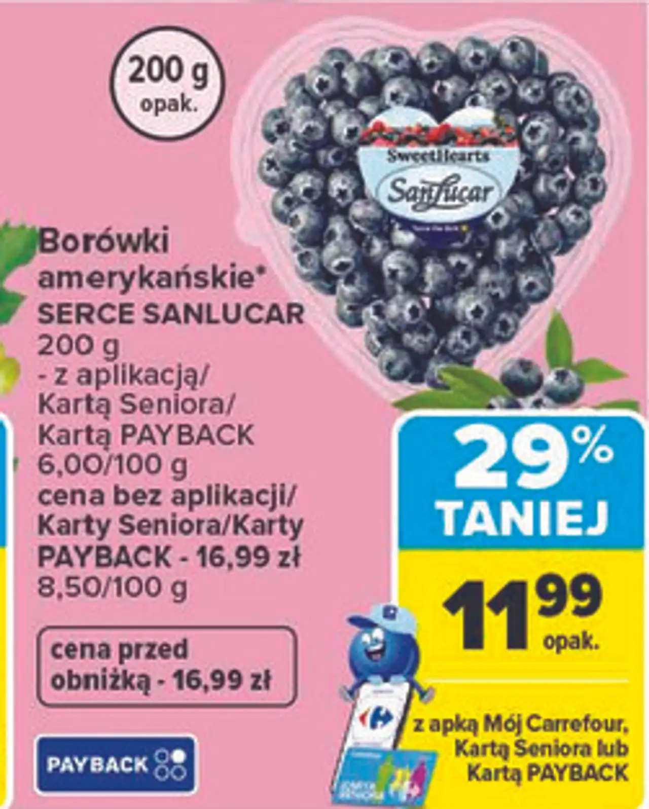 Borówki amerykańskie SERCE SANLUCAR 200 g