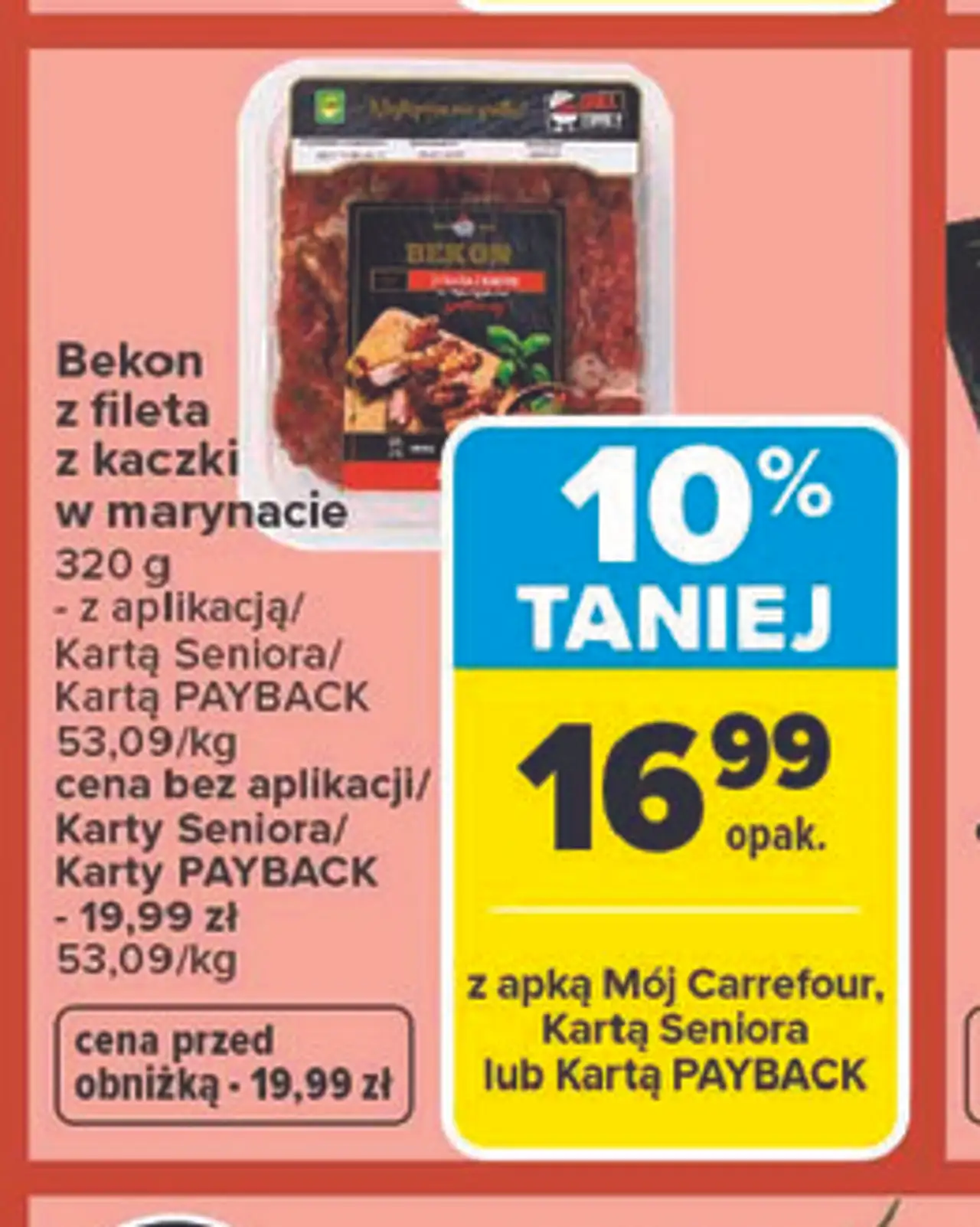 Bekon z fileta z kaczki w marynacie
