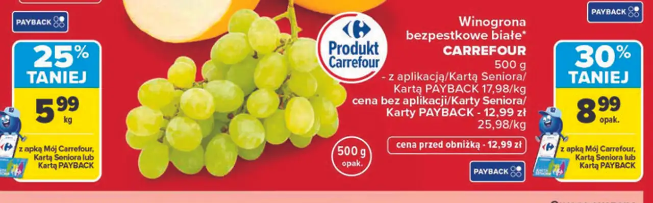 Winogrona bezpestkowe białe