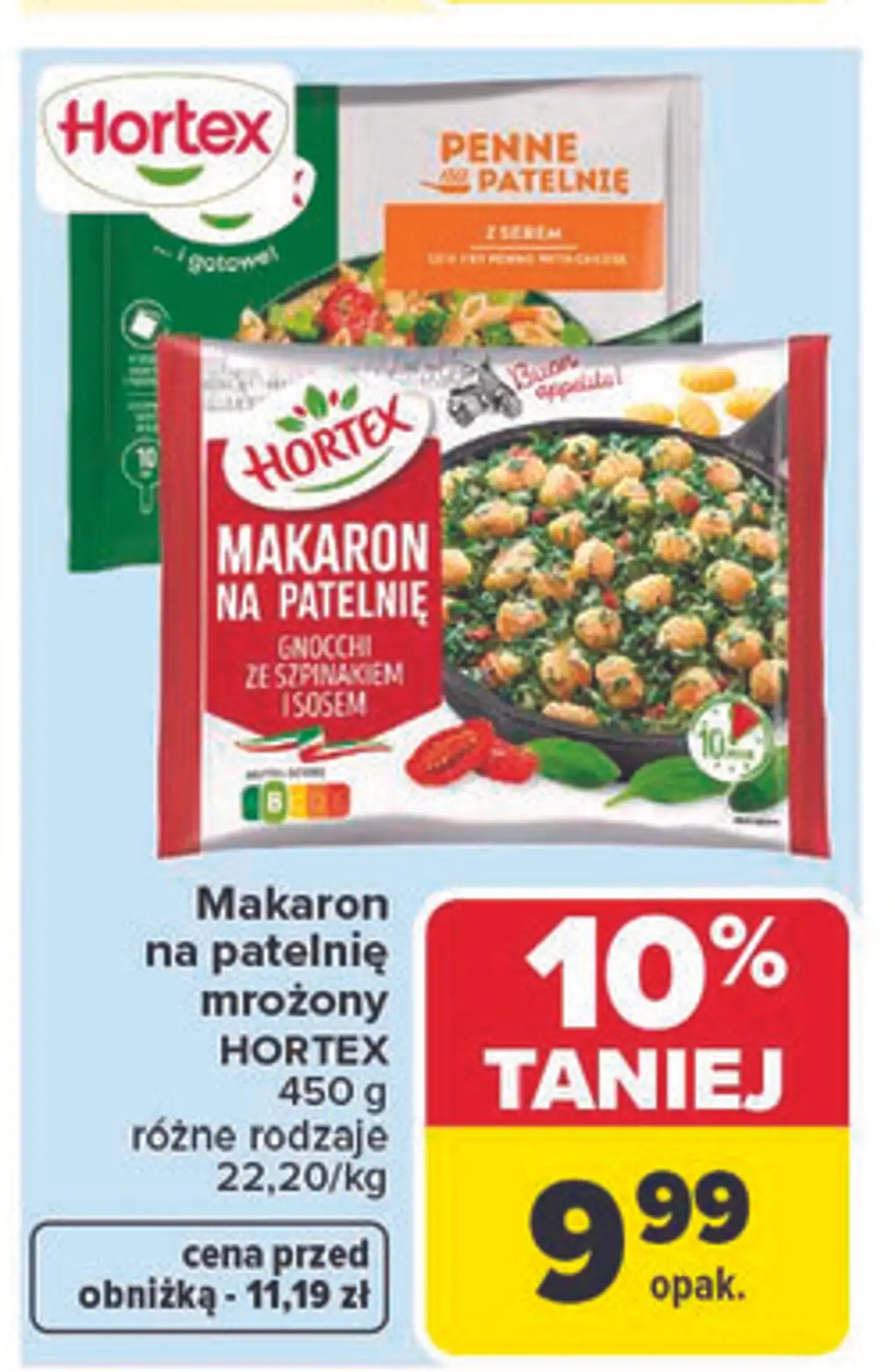 Makaron na patelnię gnocchi ze szpinakiem Hortex