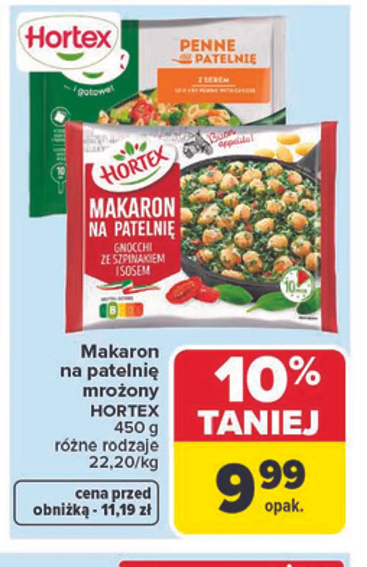 Makaron na patelnię mrożony HORTEX 450 g różne rodzaje