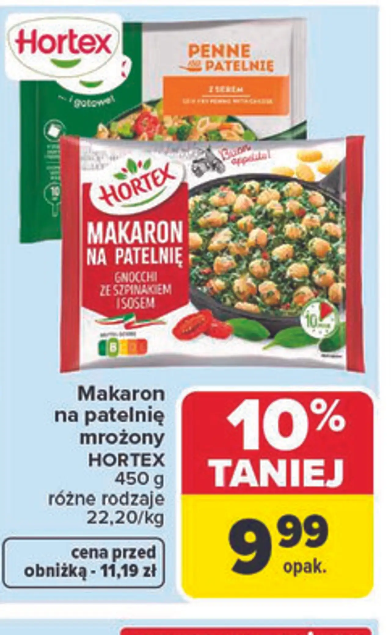Makaron na patelnię mrożony HORTEX 450 g