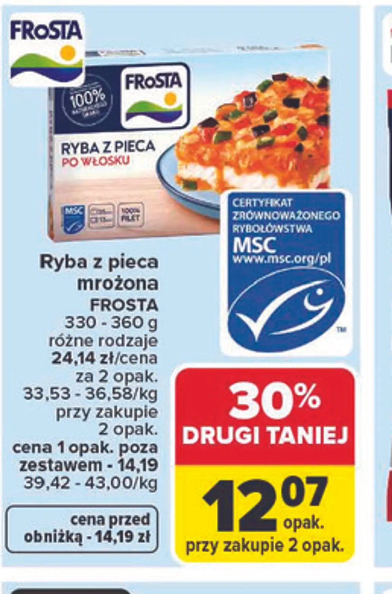 Ryba z pieca mrożona FROSTA 330 - 360 g