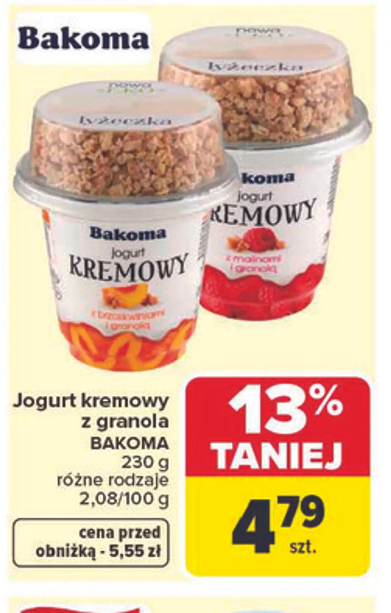 Jogurt kremowy z granola BAKOMA 230 g