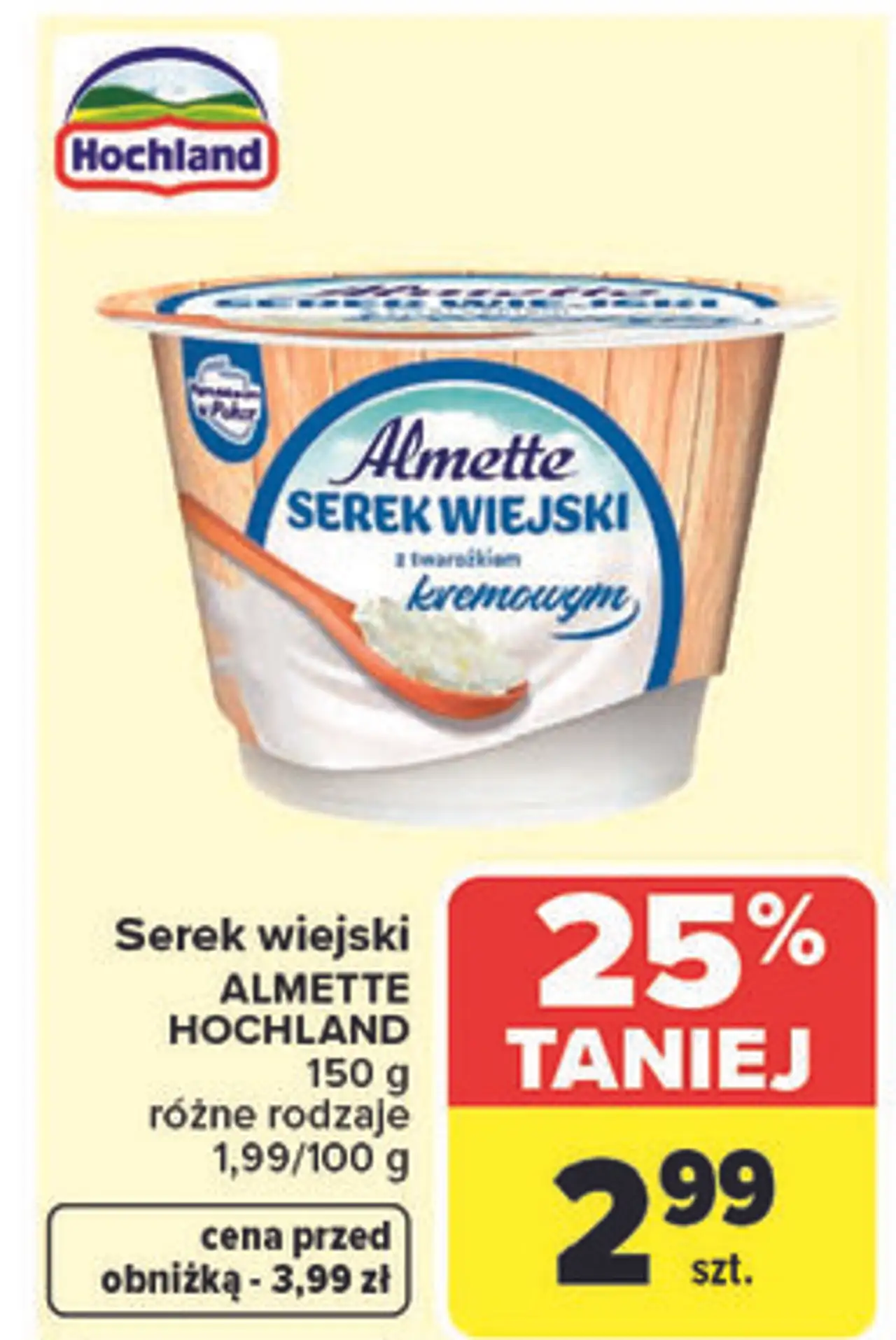 Serek wiejski z twarożkiem kremowym Hochland Almette