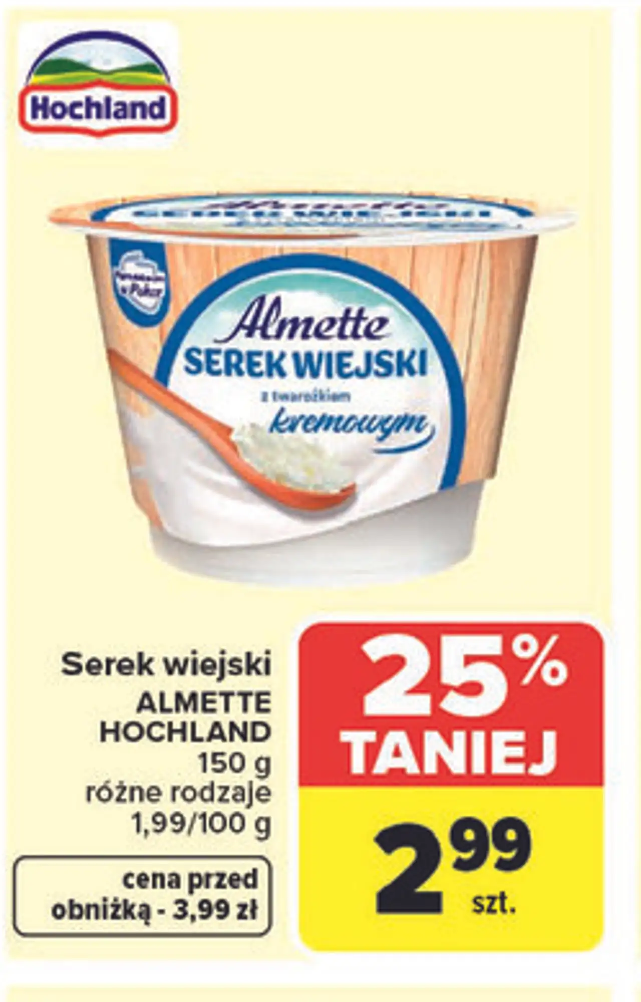 Serek wiejski ALMETTE HOCHLAND 150 g