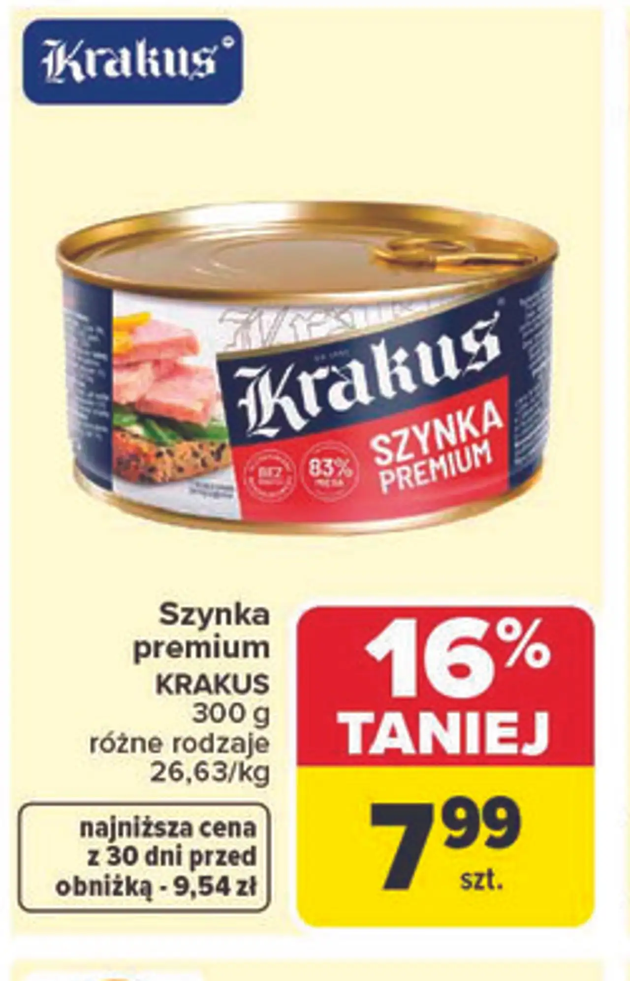 Szynka premium KRAKUS 300 g różne rodzaje