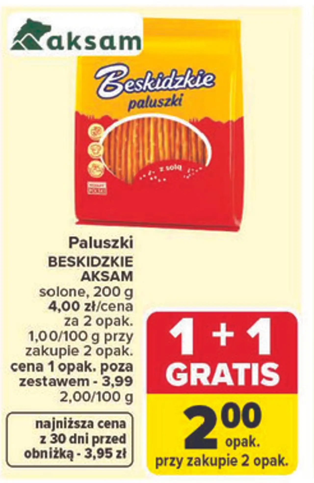 Paluszki BESKIDZKIE AKSAM solone, 200 g