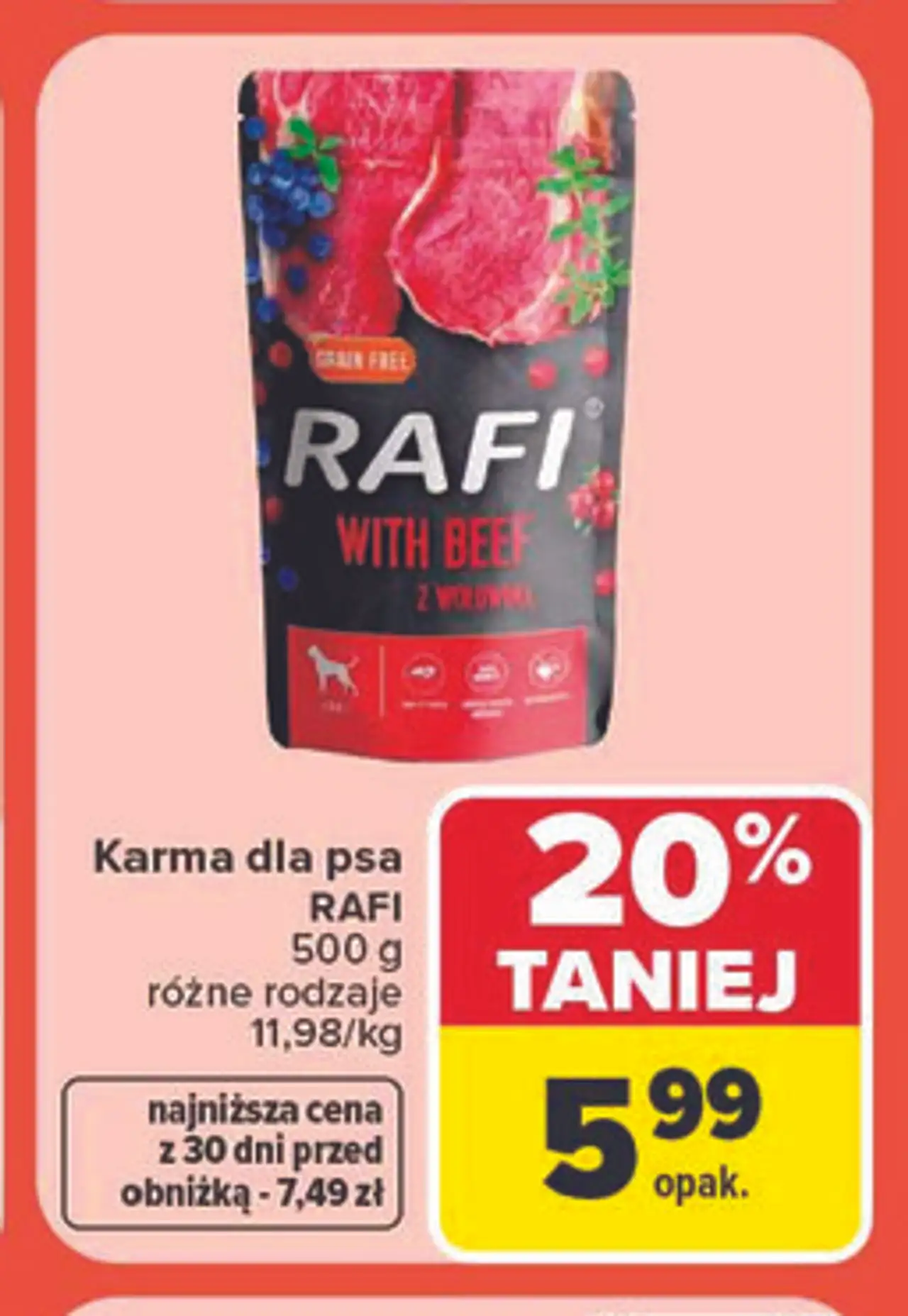 Karma dla psa RAFI 500 g różne rodzaje