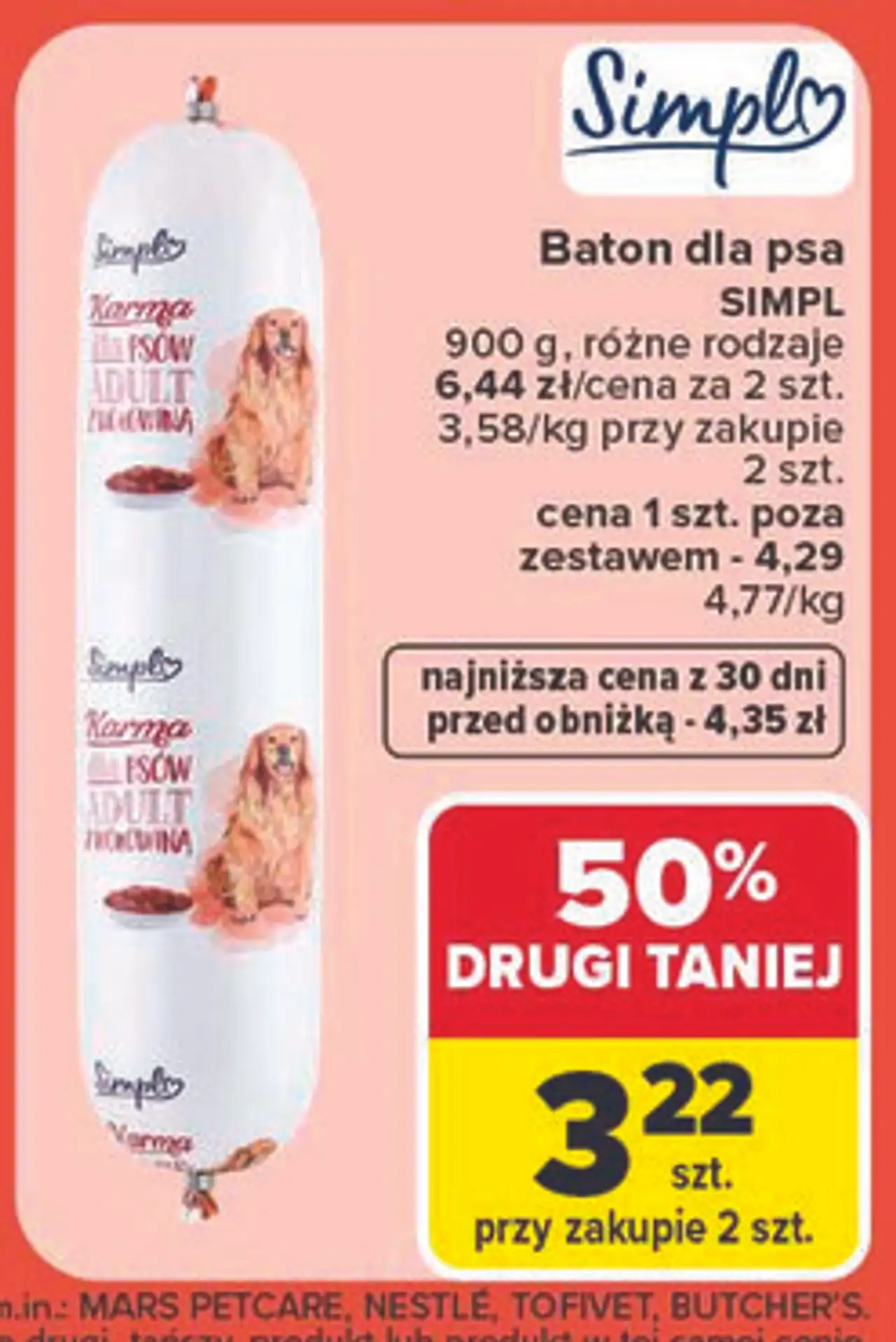 Baton dla psa SIMPL 900 g, różne rodzaje