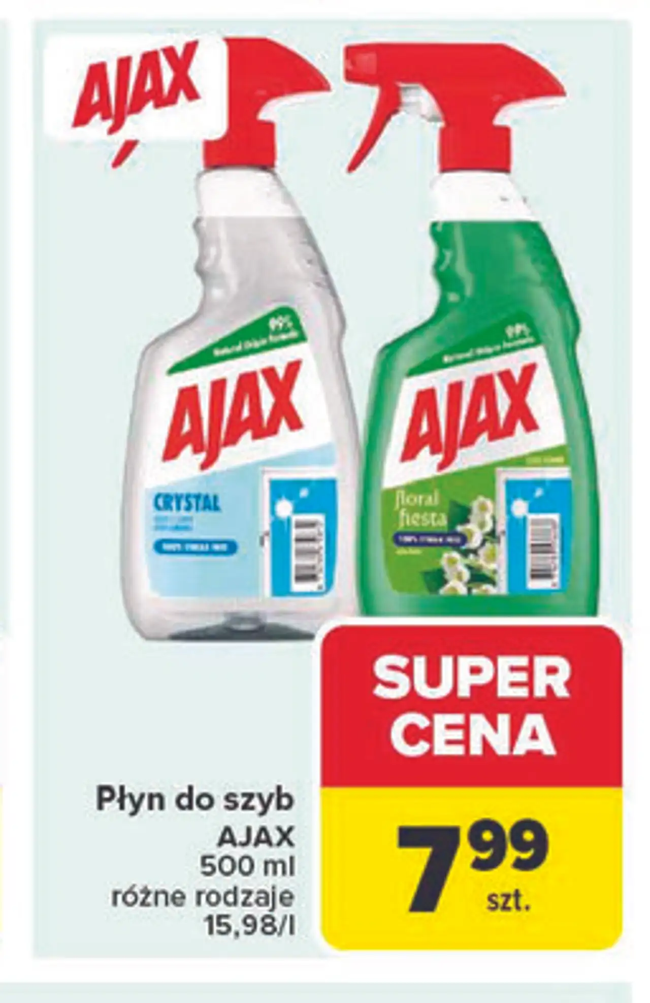 Płyn do szyb AJAX 500 ml różne rodzaje