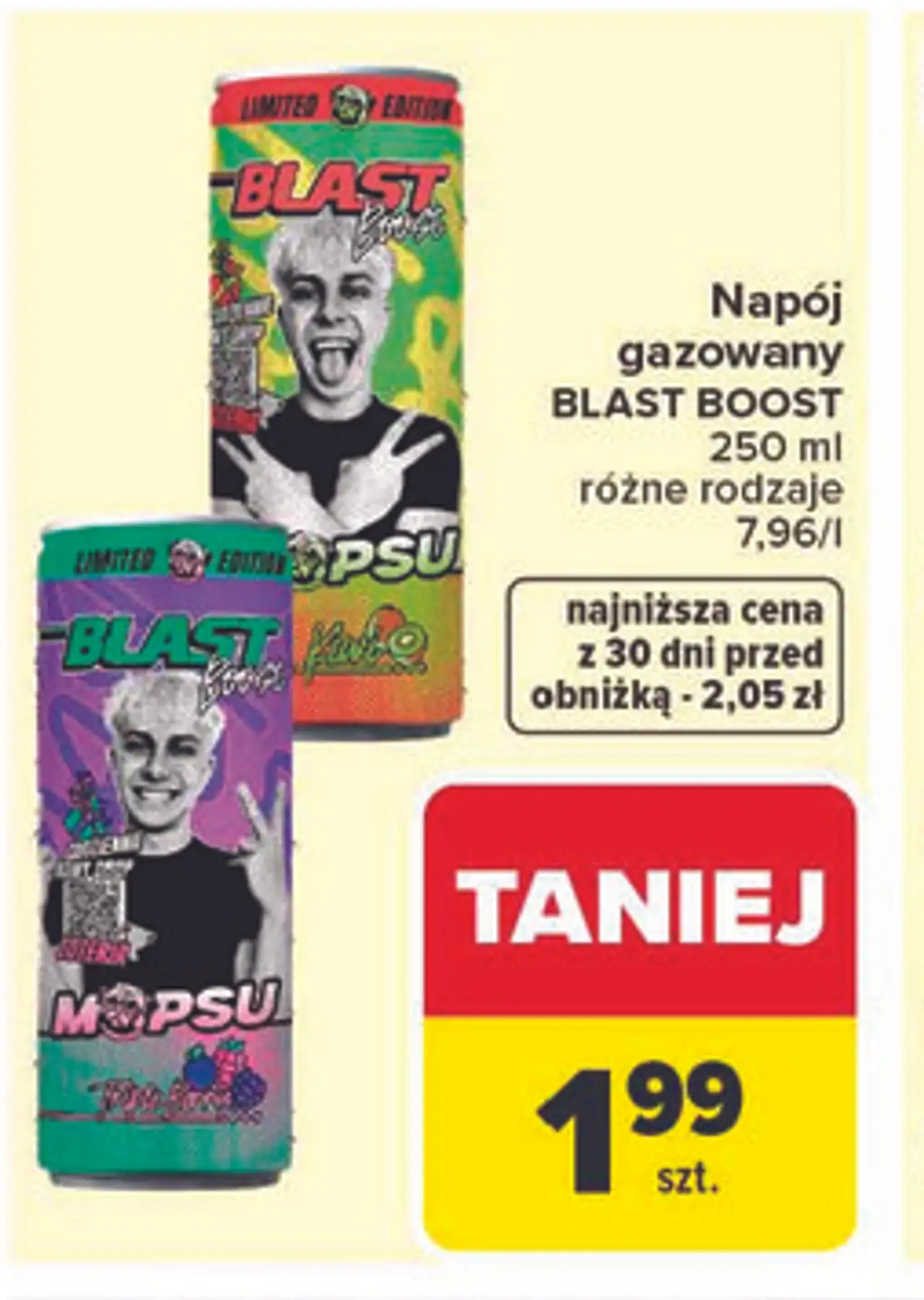 Napój gazowany BLAST BOOST 250 ml
